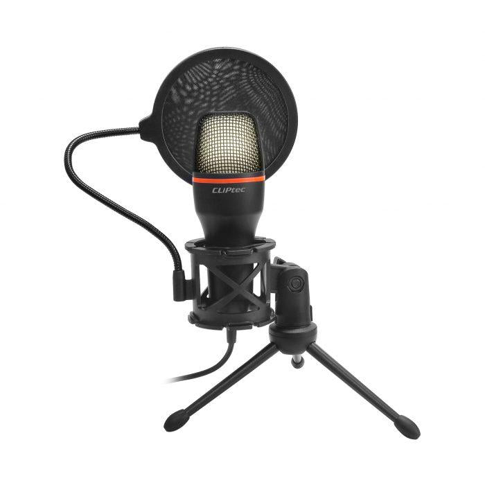 CLiPtec RGB USB Condenser Microphone with Popping-Filter & Anti-Shock Tripod BMM620